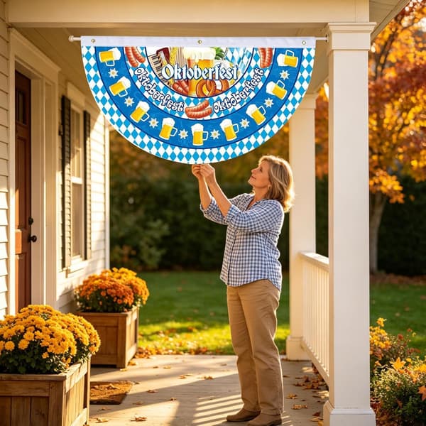 90 x 48 cm Dubbel Bayersk Oktoberfest-vimpel