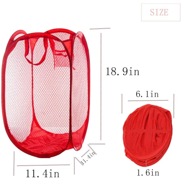4 Pakk Sammenleggbare Mesh Vaskeromskurver for Soverom, Barnerom, C
