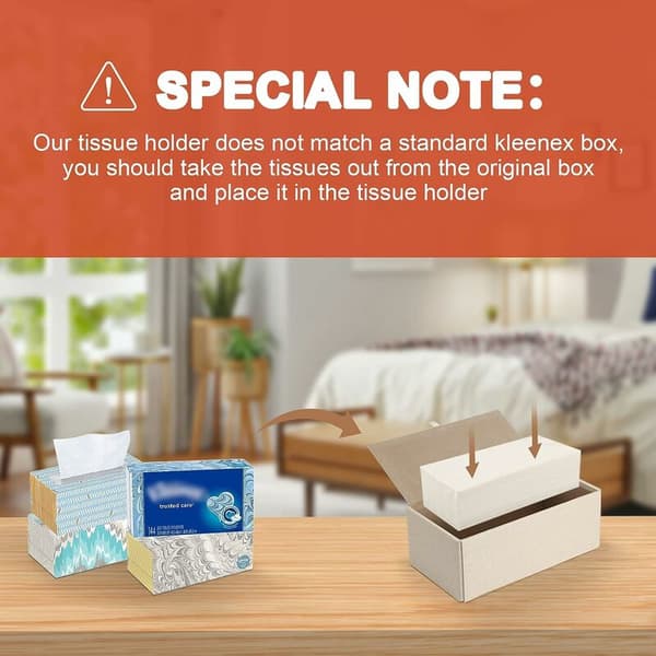 Vävnadslådaöverdrag, Beige Rektangulär PU-Läder Kleenex Vävnadslåda