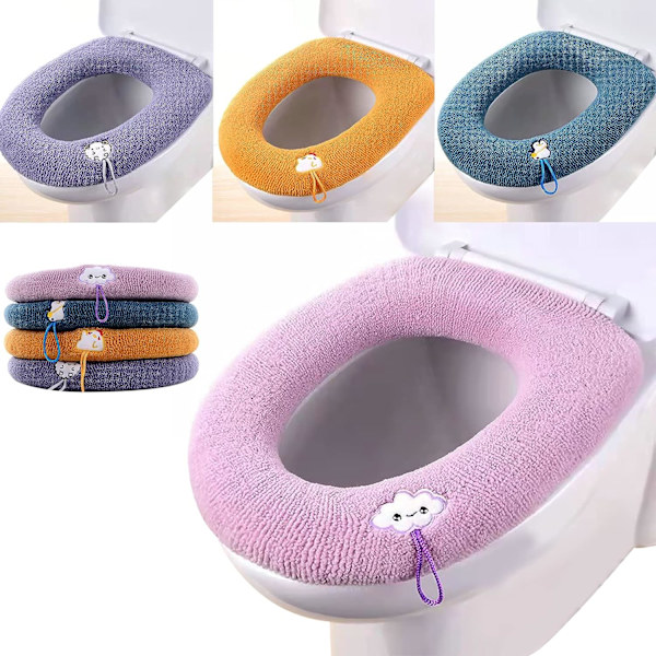 Sæt med 4 Toiletbræt Dæksler (4 Farver), Toiletbræt Dæksler, Vaskbar