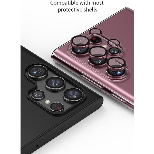 Sølv objektivdæksel til Samsung S22 Ultra Clear kamera (enkelt)