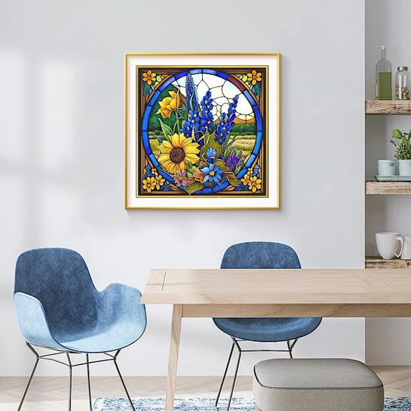 30x30 cm Timanttimaalaussarjat aikuisille, 5D DIY timanttitaidesarjat aloittelijoille, täyspora timanttimaalaussarjat kodin seinäkoristeeksi, lasimaalaus