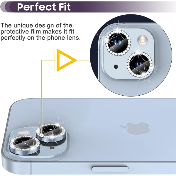 Bagkamerabeskytter til iPhone 14/14 Plus fotobeskytter (blå-