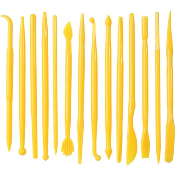 Ler Værktøj, 14-delt DIY Plast Polymer Udskærings Sæt Ler Kit Pottemageri Modellering til Udskæring, Styling, Prægning, Velegnet Begynder