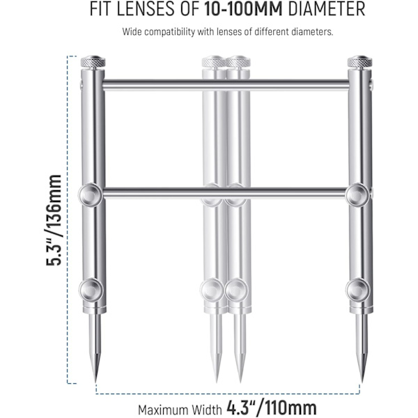 Objektiivin korjaussetti, mukaan lukien 10-100 mm objektiivin korjaussetti 3 bitin, 6