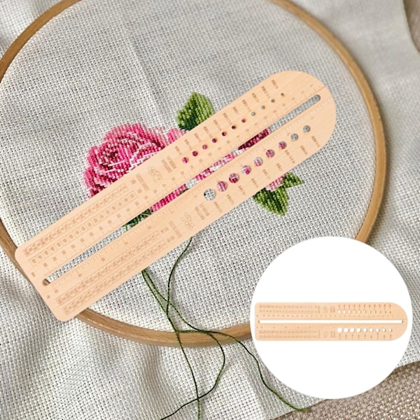 Sockmätare Stickning Virkning Storleksmätning Virknålsguide Virkningsstorleksmätare Vävverktyg Trä Sockblocker DIY Vävverktyg Beige