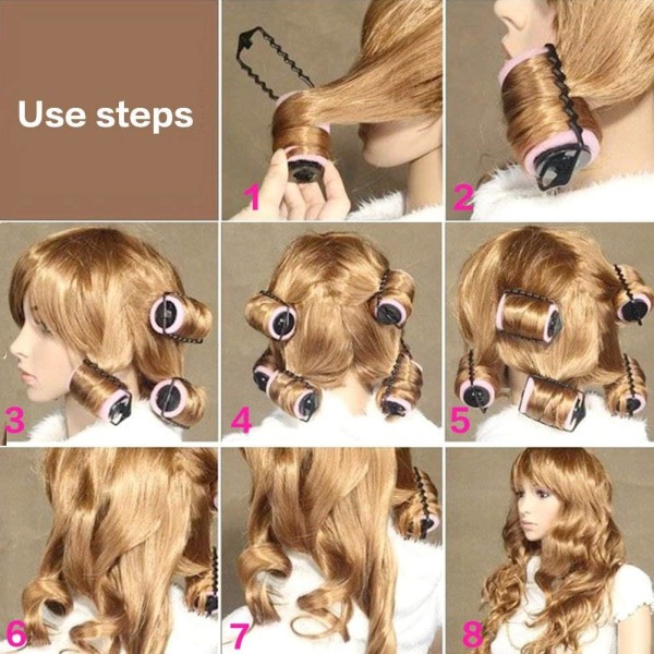 6 ST Foam Rollers Sponge Hair Curlers Waves Frisyr Lockigt hår