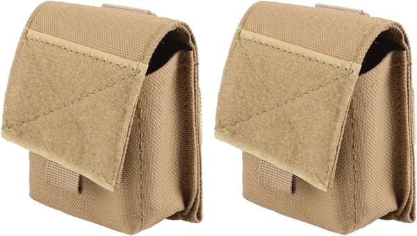 2 st Taktiska Väskor (Khaki) Små Midjepåsar Militär Molle-Pouch