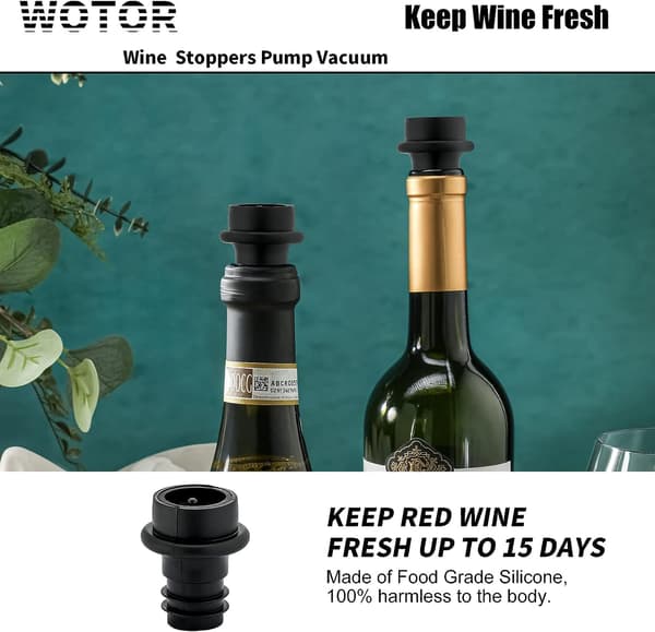 Sorte Tomme Pumpestopper 12-styks, Vinflaskestopper, Hold Vin