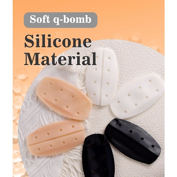 3 Par Silicone BH-Rem Støttepuder Anti-Skrid BH-Rem Holder Skulderpuder Bløde Skulderbeskyttere Puder BH-Rem Puder (Sort Beige Hvid (Luftig))