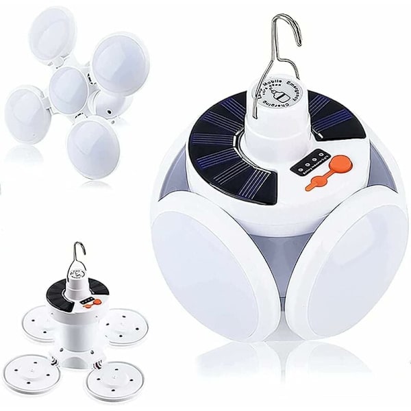 Ladesolcelle Campinglys med LED, 5 Moduser SOS Vanntett Mini