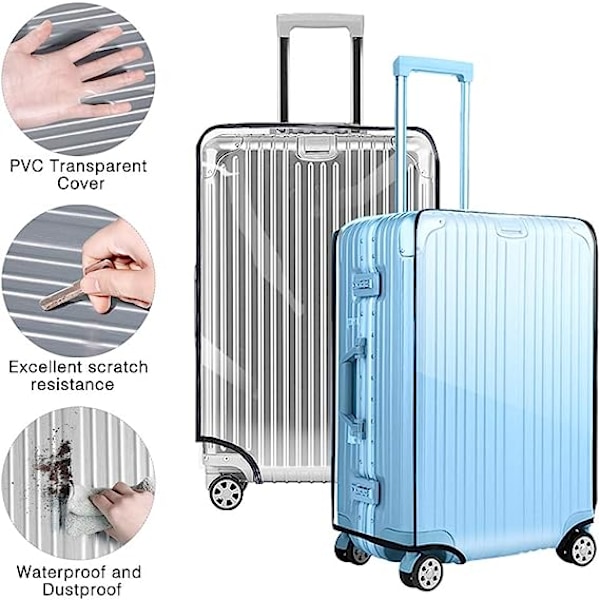 Transparent PVC Resväska Skydd, 30 Tum Transparent PVC Vattentät Resväska C