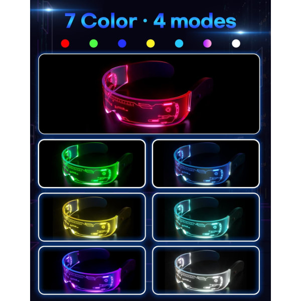 Ocean Led Glasses - Luminous Glasses Cyberpunk Futuristinen Neon Ra