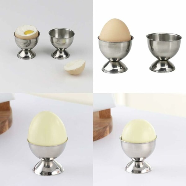 4 stk eggkopp, rustfritt stål eggbrett, eggbrett, eggkopp, andeeggkopp, eggkopp, frokost, middags kokekar