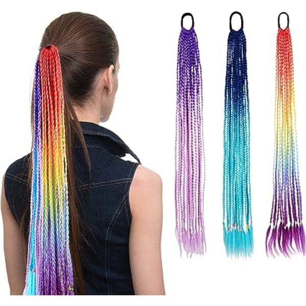 Braids Extensions, 36 stykker Ombre Colors Girls, Colorful Braided