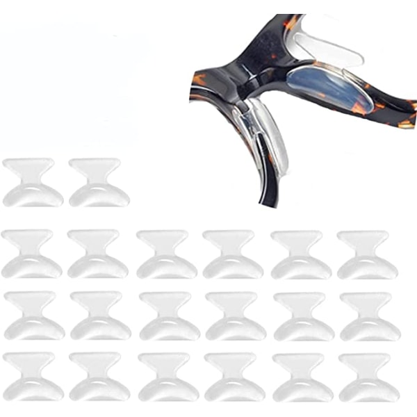 10 par anti-slip silikone næsepuder i sommerfuglform (2,8 mm
