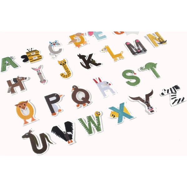 Sy Stryk på bokstavslappar för kläder, 26 st alfabet A till Ö, A