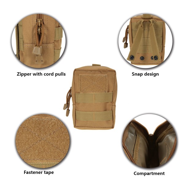 Taktiikka-laukkupussi (Khaki) Molle-sotilasvyölaukku EDC-pussi