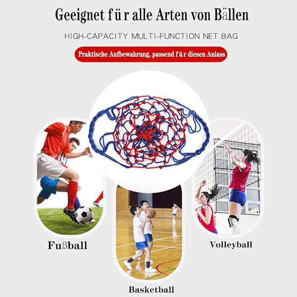Basketnettpose - Nylonnettpose - Bærbar Fotballnettpose