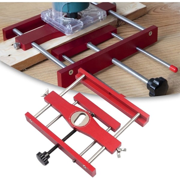 Mortise Jig i bulk for trearbeid Trebearbeidingsverktøy Aluminiumlegering Router Modell med 7 borehylser