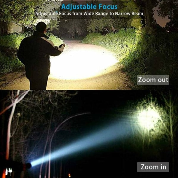 USB Genopladelig LED Lommelygte, COB Super Lys Vandafvisende Lommelygte