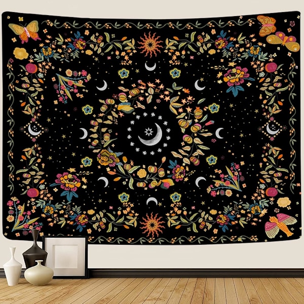 Wall Tapestry Bohemian - Floral Vine Tapestry Wall Hanging Celest