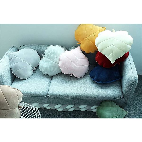 Plush kudde Löv kudde (50 cm, Gul) Golvkudde Plush kudde
