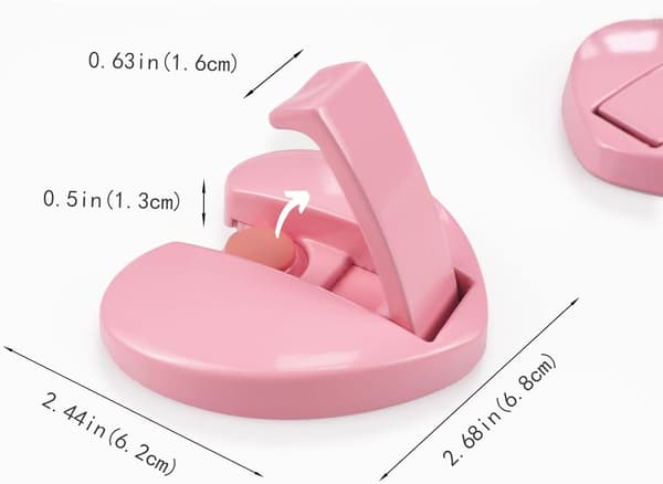 Hideaway Foldbare Væghængere - (Hjerte*2Pak, Pink) Rumaluminium