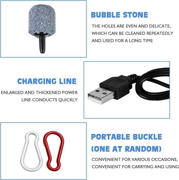 Mini USB Luftpump Syrepump: Bärbar Syre Luftpump med Dubbel