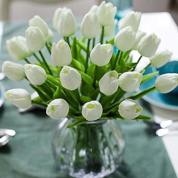 10 kunstige tulipaner, simuleringsblomster, latex, ekte materiale