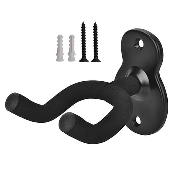 21-dels Metallväggfäste för Gitarr (Skruvar och Pluggar) Set, Justerbar Gitarrremhållare, Gitarrplock för Elbas (Svart)