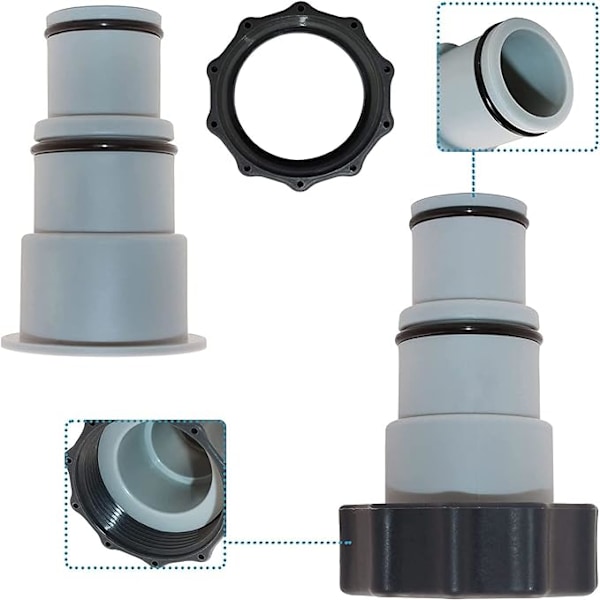 PCS Svømmebassengadapter, Erstatningslange-adapter for pumper, med