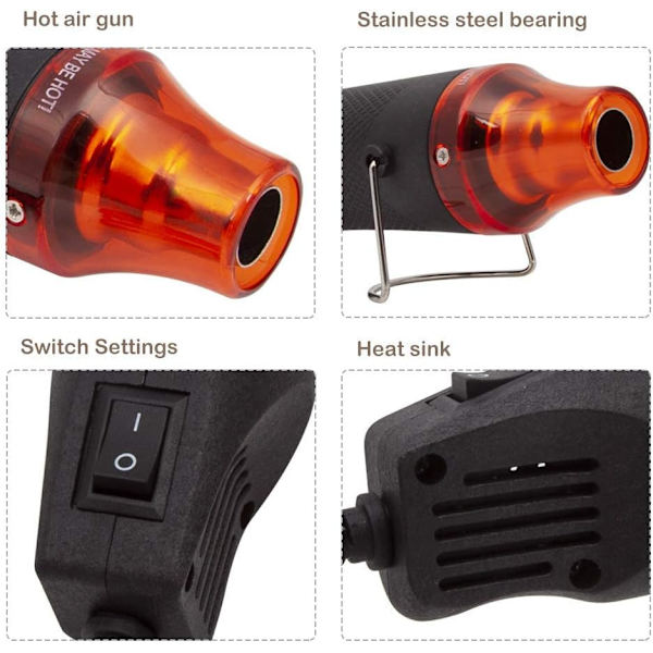 Mini Sähköinen Kuumailmapuhaltimen 300W Mini Kutistuslämpötyökalu Jauhe Kuumailmapuhaltimen Sarja Lämpötila DIY Kuumailmapuhaltimen Maalin Kuivaukseen, Kumin Leimaamiseen, Saven Kuumentamiseen