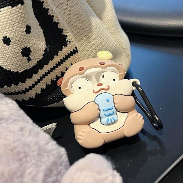 Kotelo yhteensopiva 2024 Airpods 4:n kanssa, 3D Söpö Kawaii Vauva Saukko Avaimenperä Kotelon Suojus, Kannettavat Kuuloketarvikkeet Pehmeä Silikoni Iskunkestävä Langaton