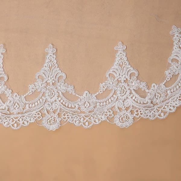 Ocean Brudslöja, lång, elfenbensvit, golvlång, 3 m, elegant
