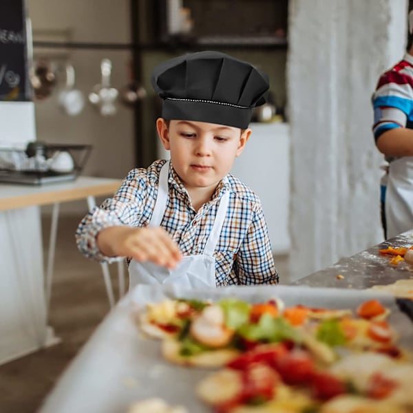 4 stk Barnekokkehatter 3-13 år, Justerbar gutt jente matlaging