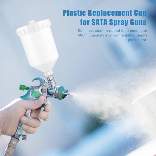 600ML Färgkopp, 600Ml Färgvattenkanna Luft Sprayverktyg Plastkruka Trådkontakt Sprayverktyg