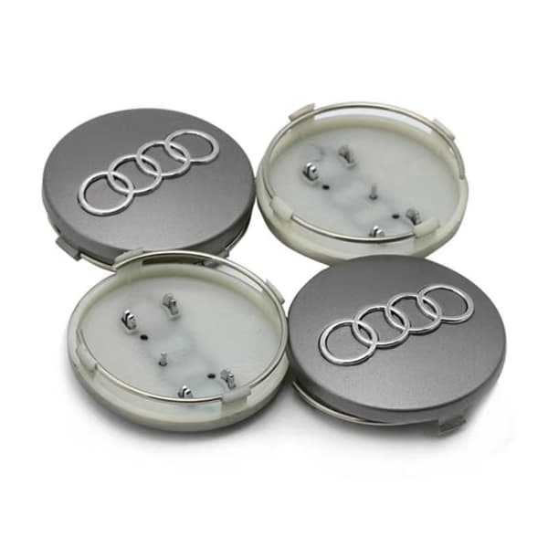 60MM 4-pak Audi Sølv Center Caps