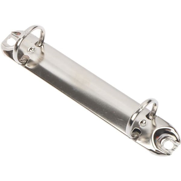 10 pakker 2-hulls ringperm mekanisme erstatningssett, 2 O-ringer metallklips ringperm mekanisme løse bladbindingsringer for organiseringspermer