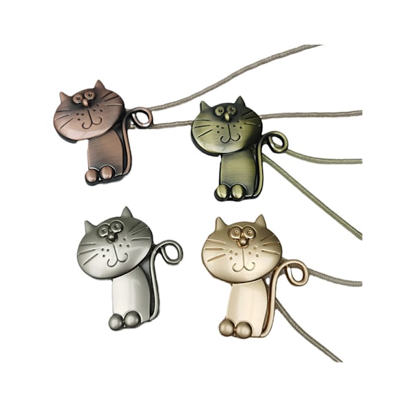 Gardinknapp, 1 stycken (Silver) Katt Magnetisk Gardinrep,