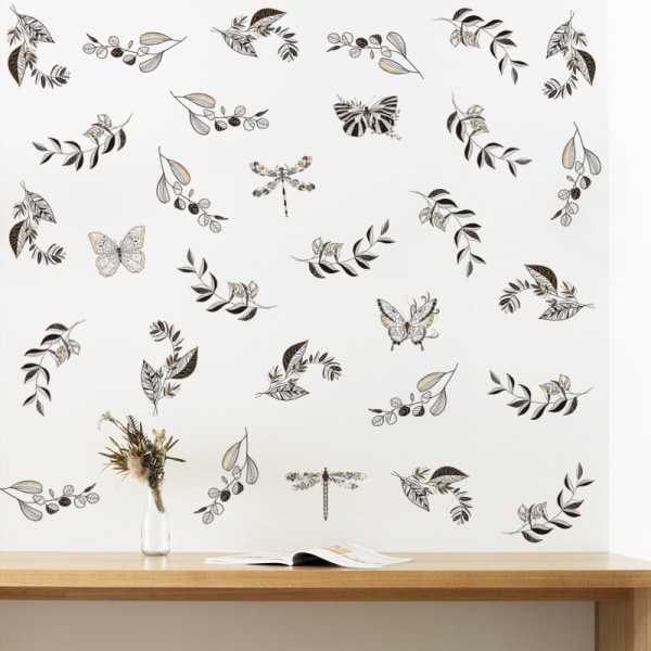 Sett med 2 sommerfuglfolie dekorative avtagbare veggklistremerker for Of