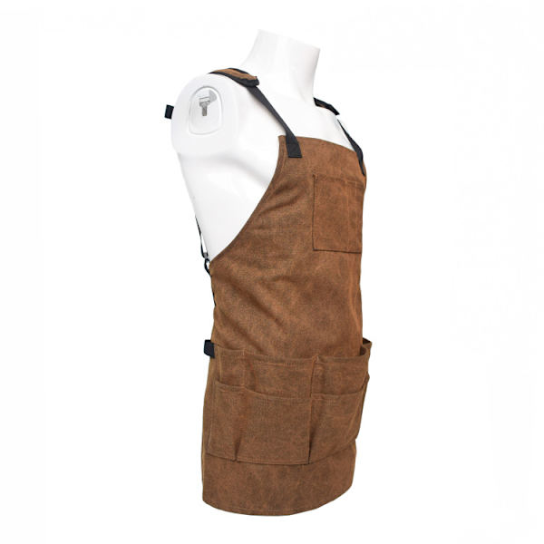 Utökad storlek: 65 × 66 cm (khaki) Multi-fick canvasförkläde för m