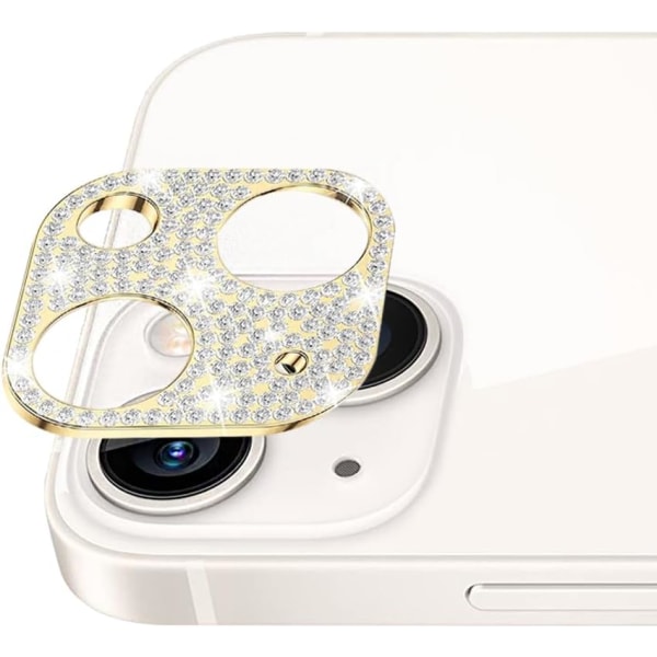 2 stk iPhone 15 diamantlinsefilm - gull, kompatibel iPhone 15/iPh