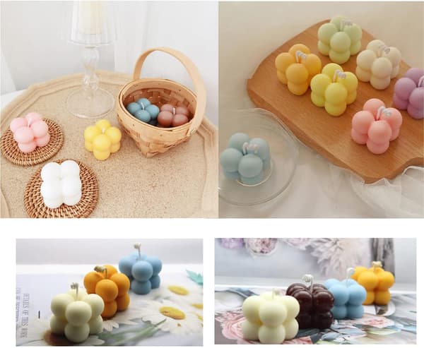 3D Boble Lysforme, 15 Hulrum Terning Silikoneforme til Lysfremstilling Sojavoks, Boble Kageforme til Bagning af Chokolade Dessert Cheesecake Mousse Kage