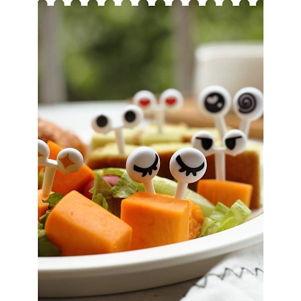 35 stk. øye tannpirkere, mat frukt plukker gafler for barn babyshower bursdagsfest kake dekorasjon forsyninger