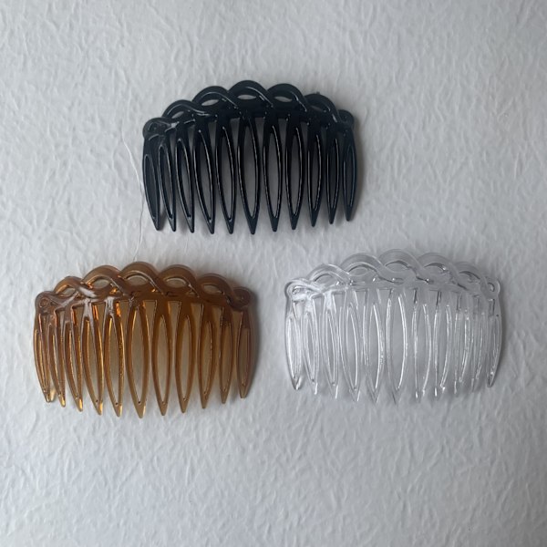 3 Pieces Women Hair Comb Accessories French Hair Side Combs Plastic Twist Decorative Comb Hair Clips Bridal Wedding Veil