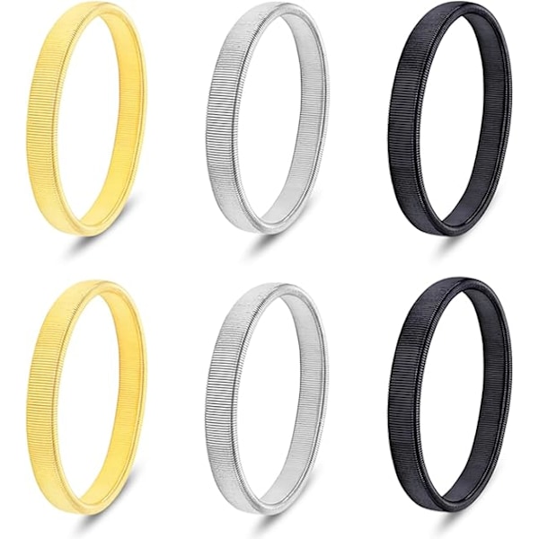6 st Ärmhållare för Kvinnor Män, Halkfria Skjortärmshållare, Elastiska Armband i Metall för att Hålla Upp Ärmar