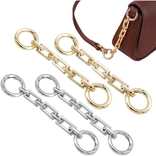 4 Delar 11,4 cm Väskrem Förlängare Väska Förlängningskedja Rem Förlängare Ersättningstillbehör Väskkedjeremmar Berlocker för Axel Crossbody Väska Cl