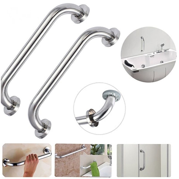 2 st 20 cm Duschgrepp Stål Badkar Handtag Handduk