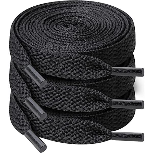3 par snørebånd, 8 mm brede flade snørebånd, til sneakers, løb, voksne